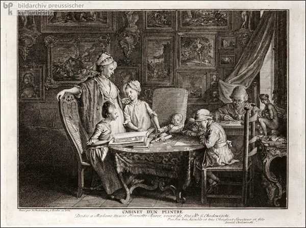 Daniel Nikolaus Chodowiecki, <I>Cabinet d'un Peintre</i> [<I>Atelier eines Malers</i>](1771)